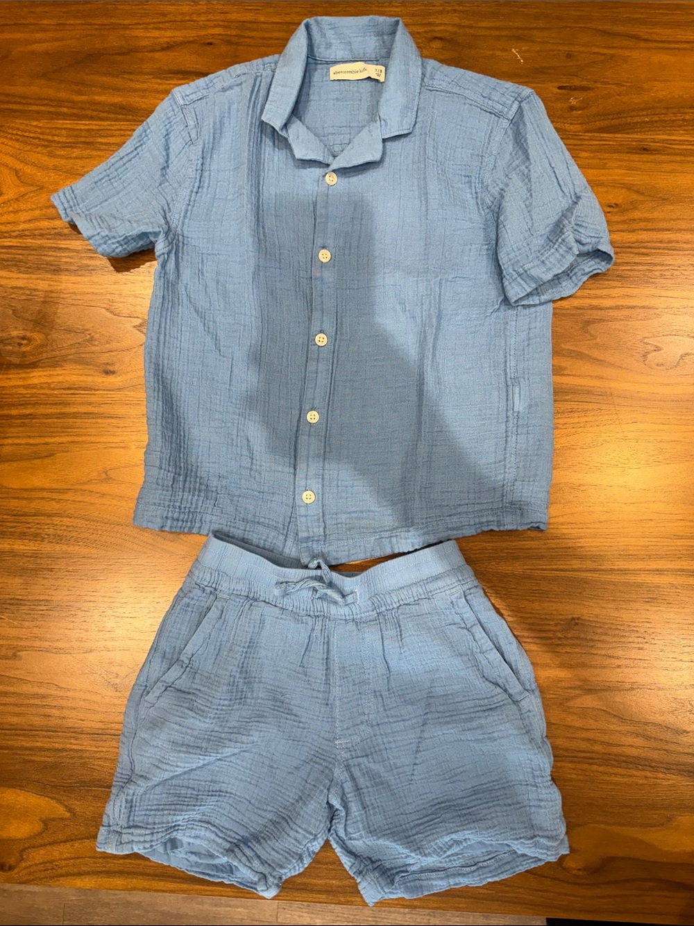 abercrombie kids Light Blue Two-Piece Cotton Gauze Pajama Set